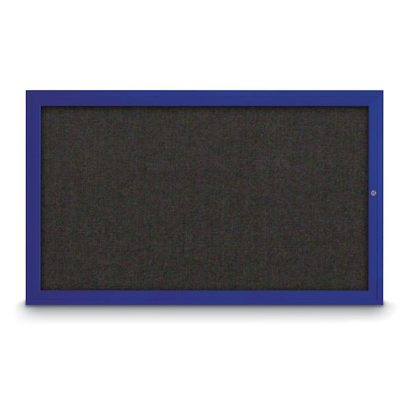 United Visual Products Hinge-less Radius Corkboard, 18"x24", Satin Alum Frame/Black UVEB1824R-SATIN-BLACK - main